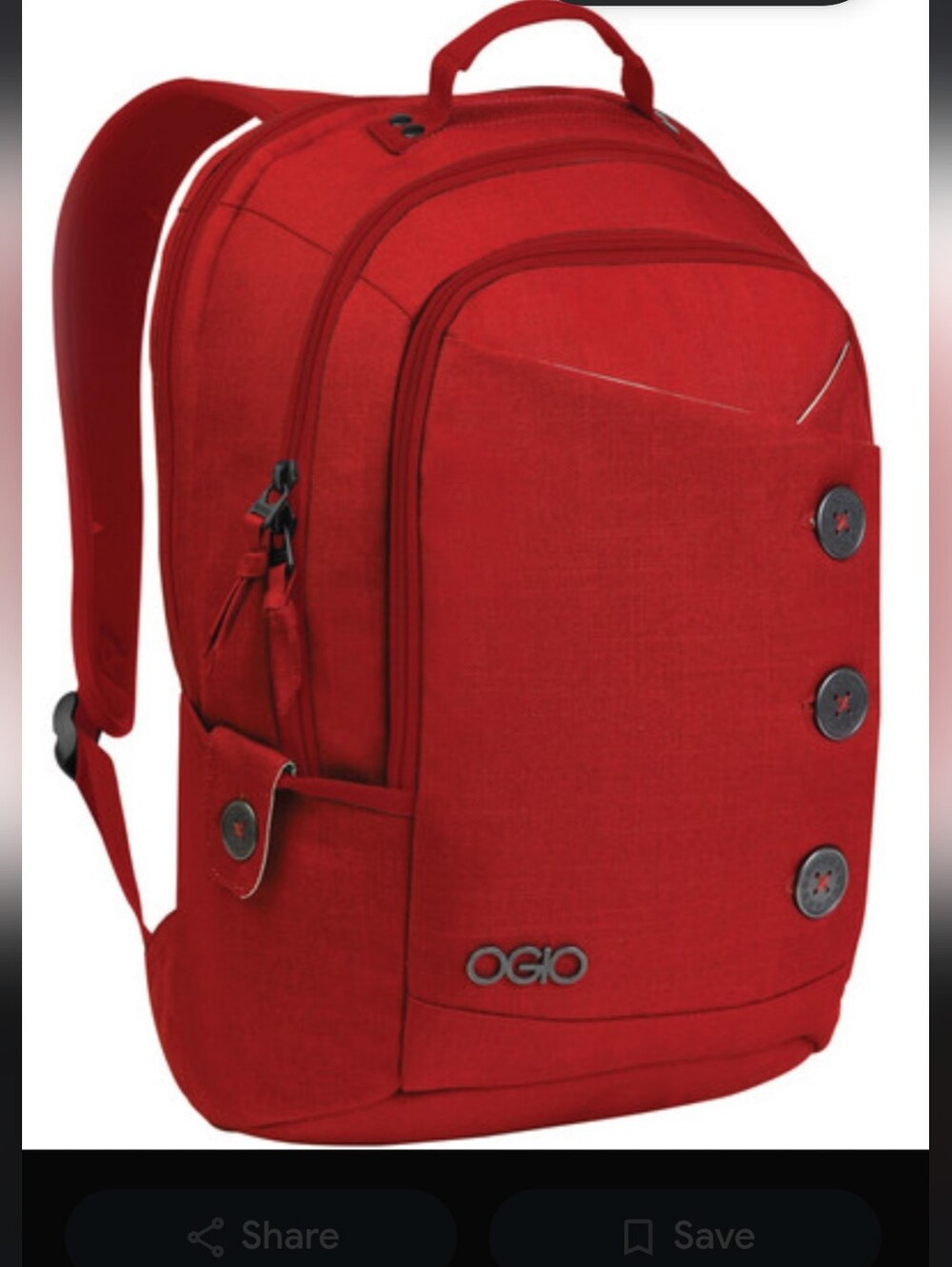 OGIO Red Backpack with Button Accent